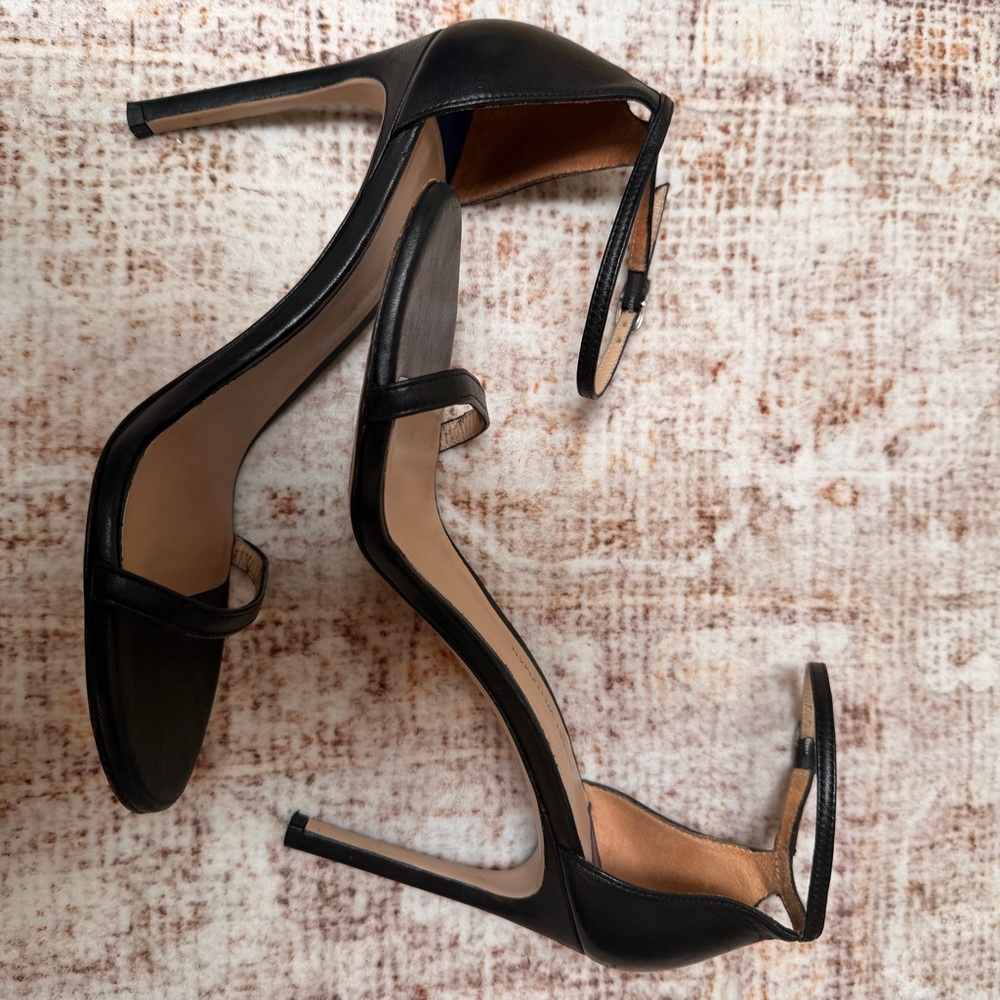 Stuart Weitzman Black Leather Nudist Ankle Strap shoes|sandals|Heels sz 10 - Picture 7 of 15